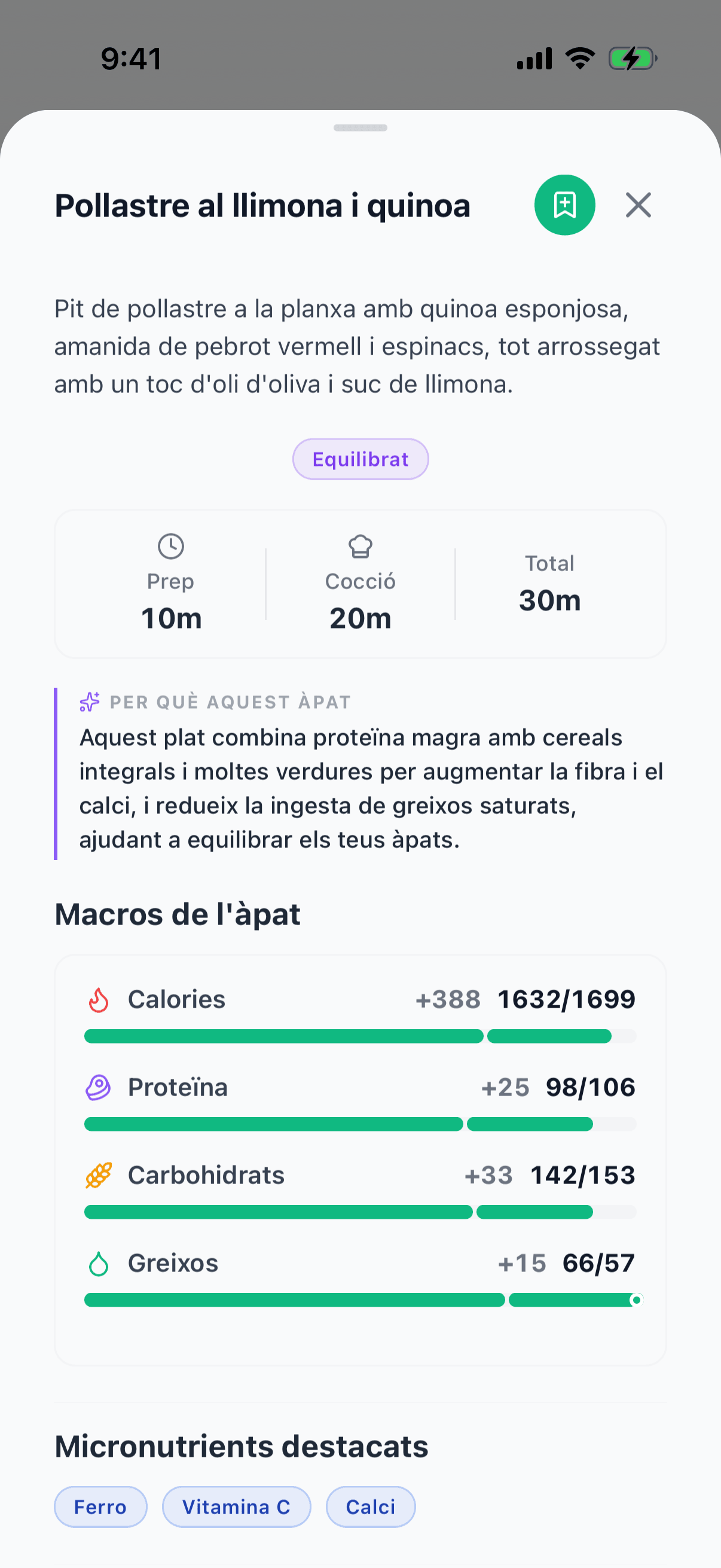 Captura — Detall de suggeriment d'àpat