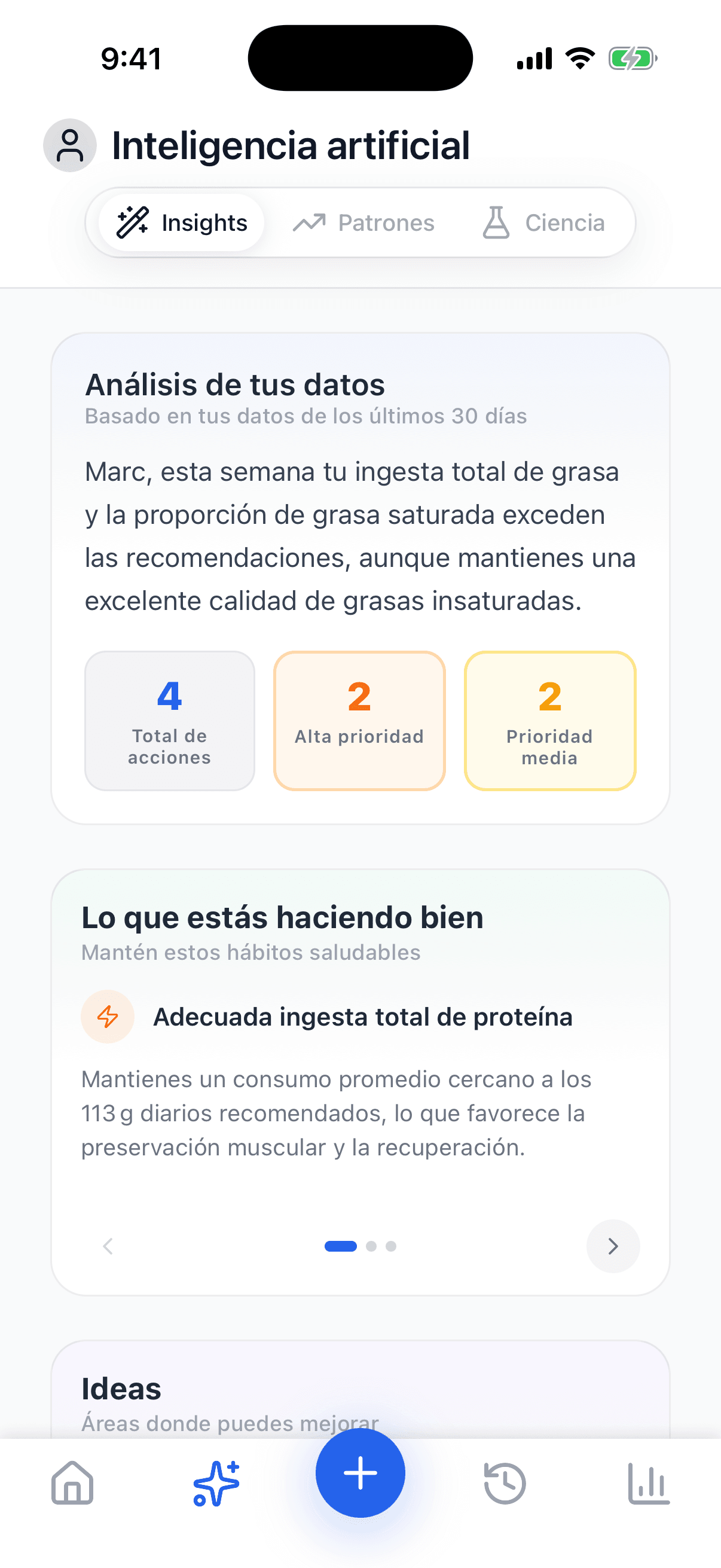 Screenshot — AI insights