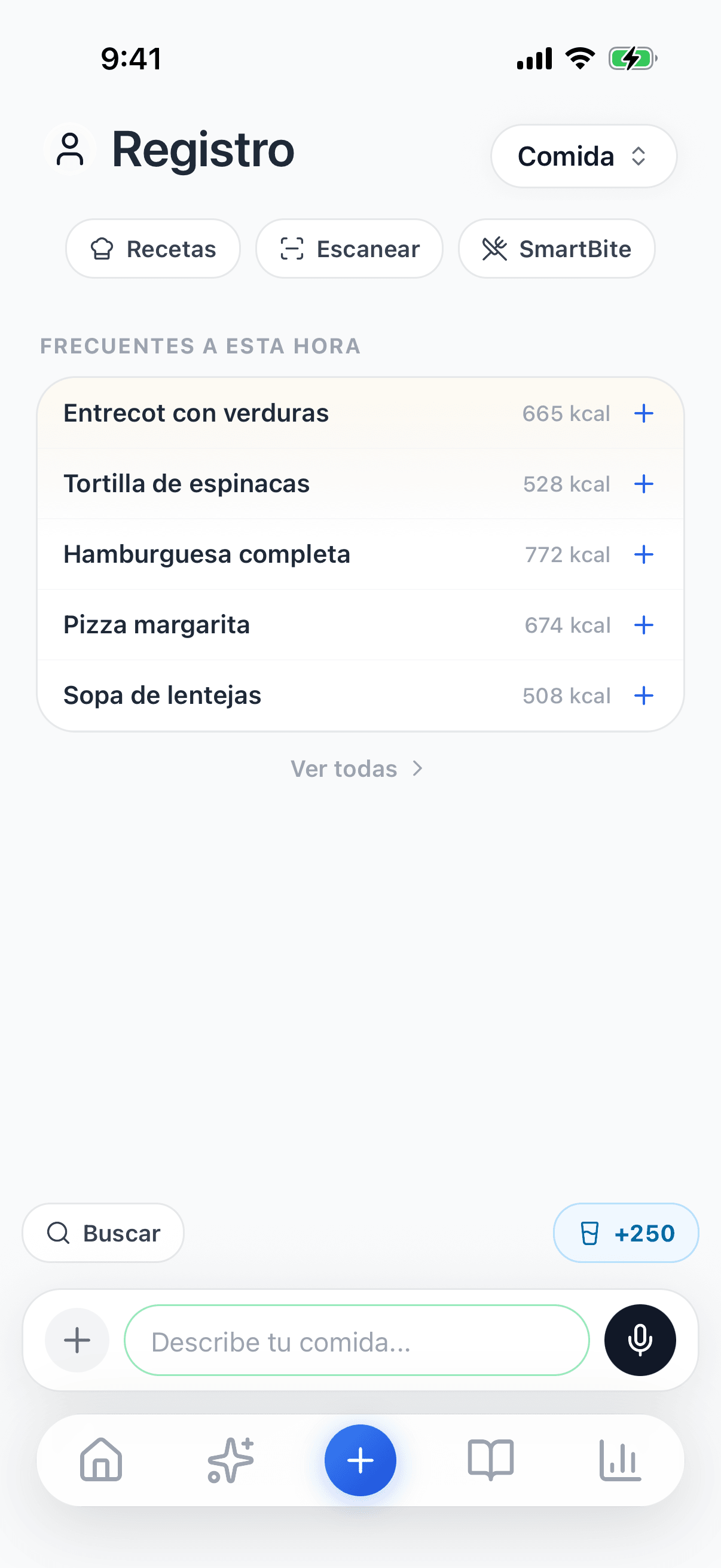 Captura — Registro de comidas
