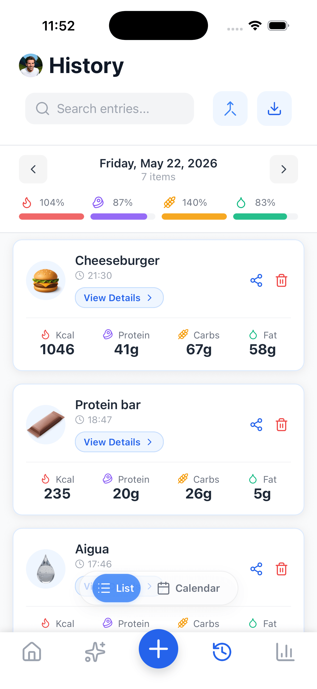 Screenshot — History